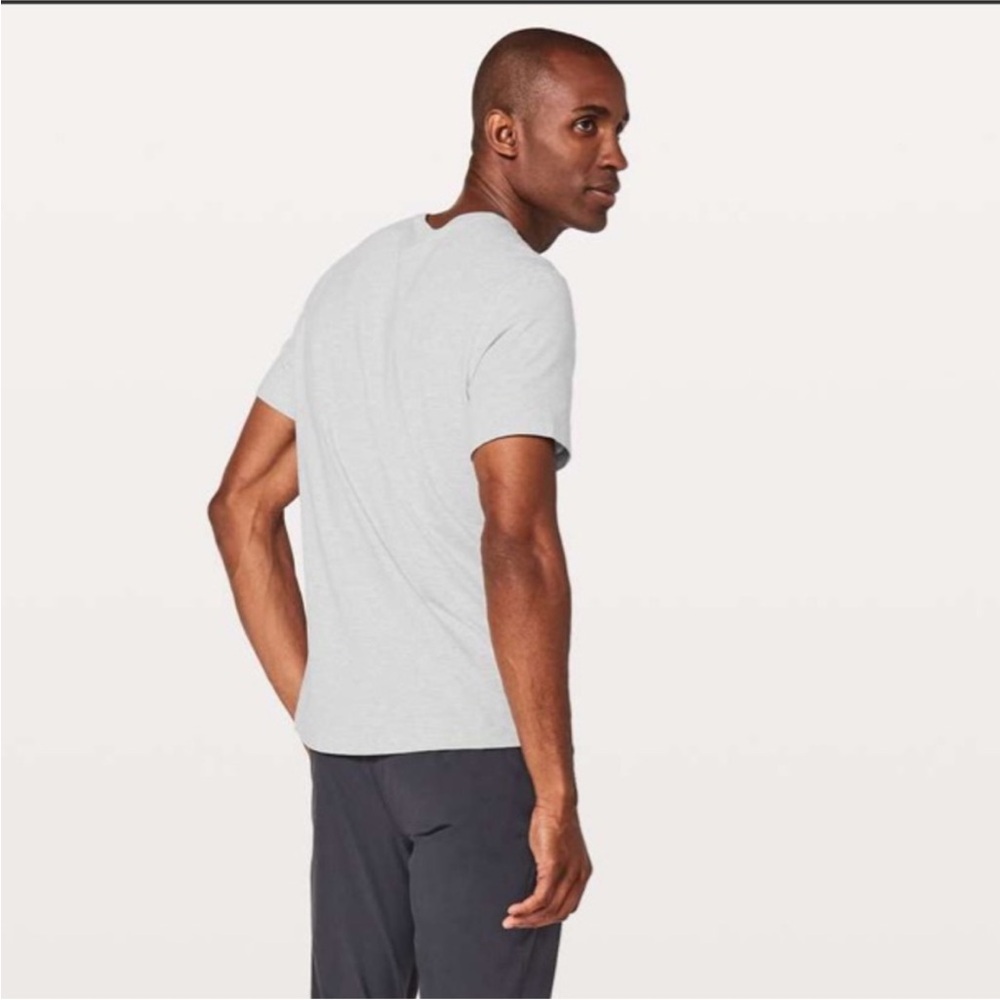 NEW Lululemon 5 Year Basic Tee Heathered Core Ultra Light Grey large Pima Cotton - Picture 2 of 9